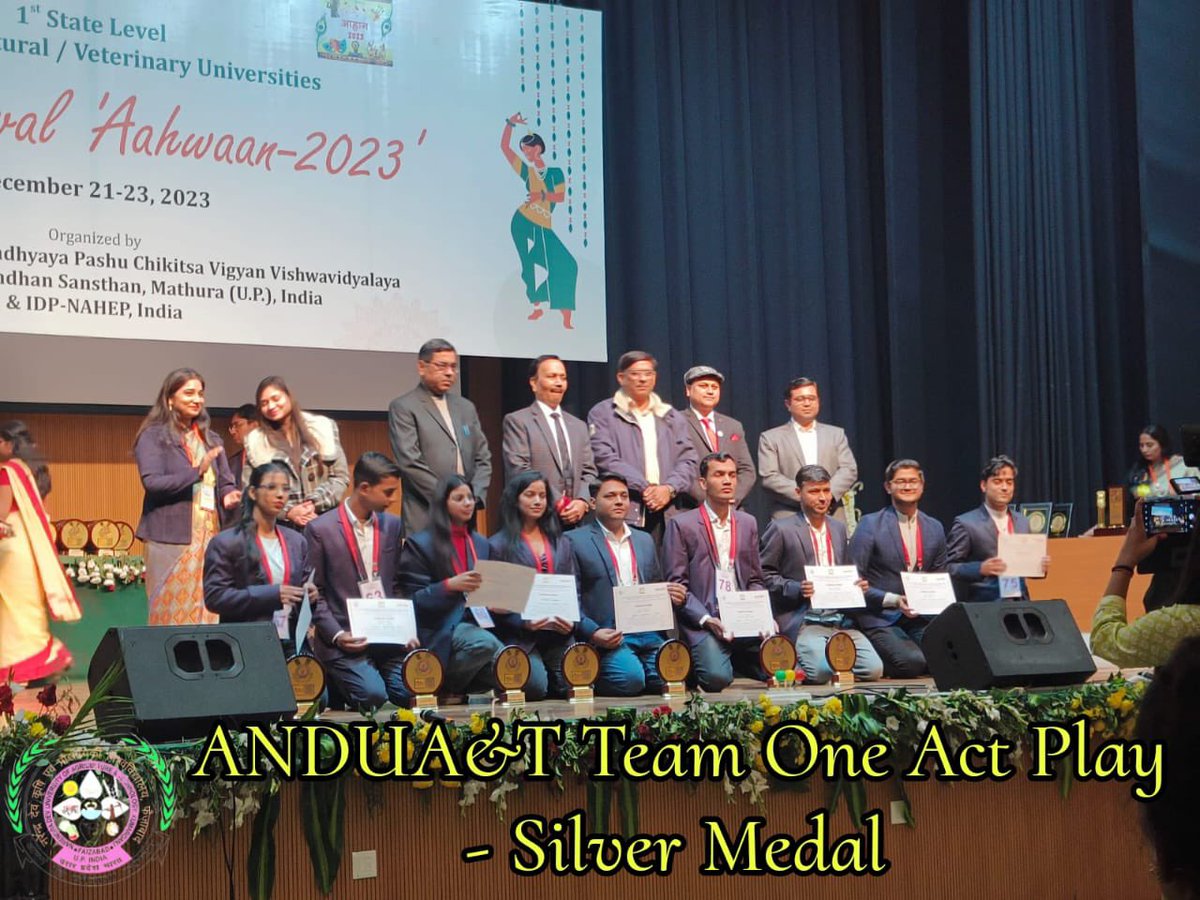 Team ANDUAT won the second best team at 1st state level inter agricultural/ veterinary university held during 21-23 December 2023 at DUVASU Mathura
#Ideas4ViksitBharat
<a href="/GovernorofUp/">Governor of Uttar Pradesh</a> <a href="/UPGovt/">Government of UP</a> <a href="/NITIAayog/">NITI Aayog</a> <a href="/ugc_india/">UGC INDIA</a> <a href="/PMOIndia/">PMO India</a> <a href="/icarindia/">Indian Council of Agricultural Research.</a> <a href="/spshahibjp/">Surya Pratap Shahi</a>