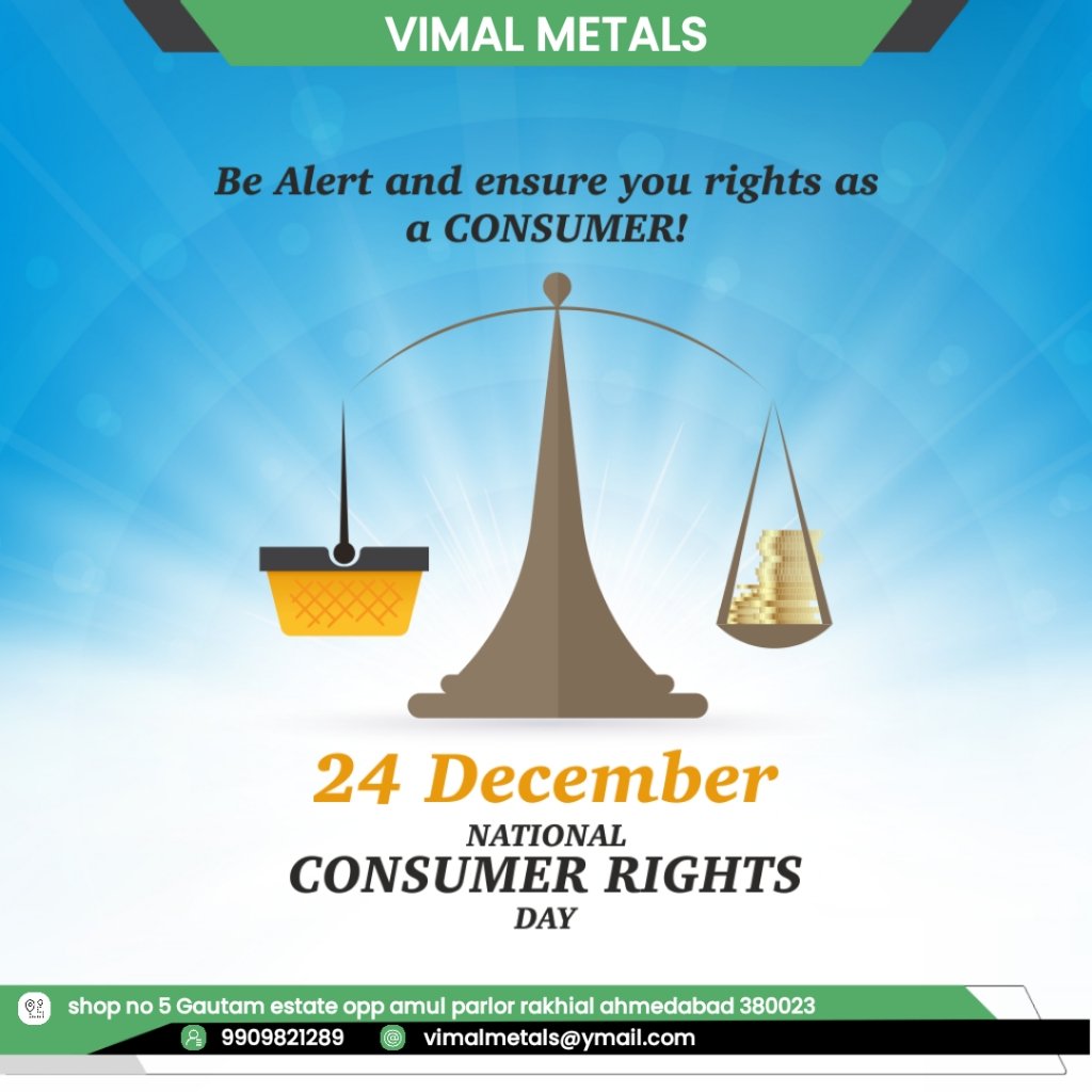 RahulBokadia's tweet photo. "Consumer Rights Day: A reminder that every purchase is a choice, and every choice comes with rights."
#stainlesssteel
#ss304
#ss316
#stainlesssteelsheet
#stainlesssteelplate
#stainlesssteelpipe
#stainlesssteelpatta
#ahmedabadcity
#consumerrightsday https://t.co/ww2I1eJJIs