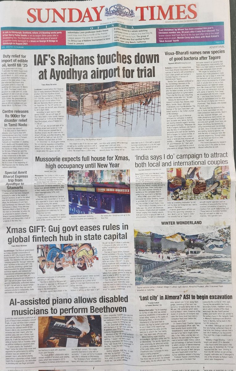 AXAYAXAY's tweet photo. @timesofindia seems like editor sahaab in Xmas mood. All photographs inverted😂😂 https://t.co/cQYLybpknd