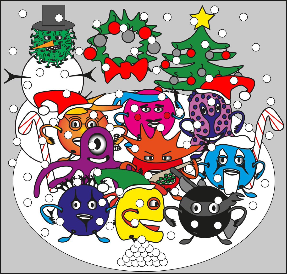 ImmuNinjas's tweet photo. Happy holidays! 🦠 🥷 https://t.co/LLtQn74pL1