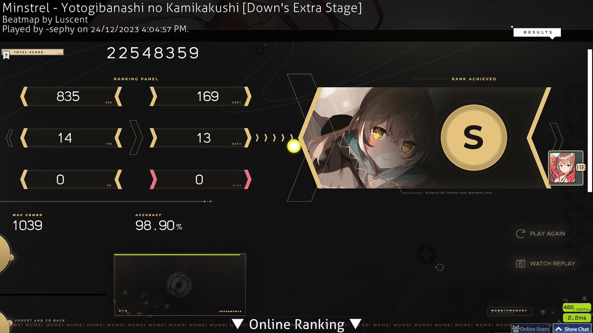sephyhalcral's tweet photo. for christmas santa gave me top 100 au hooray (yotogibanashi setting a milestone once again) https://t.co/8hD5tiVlpM