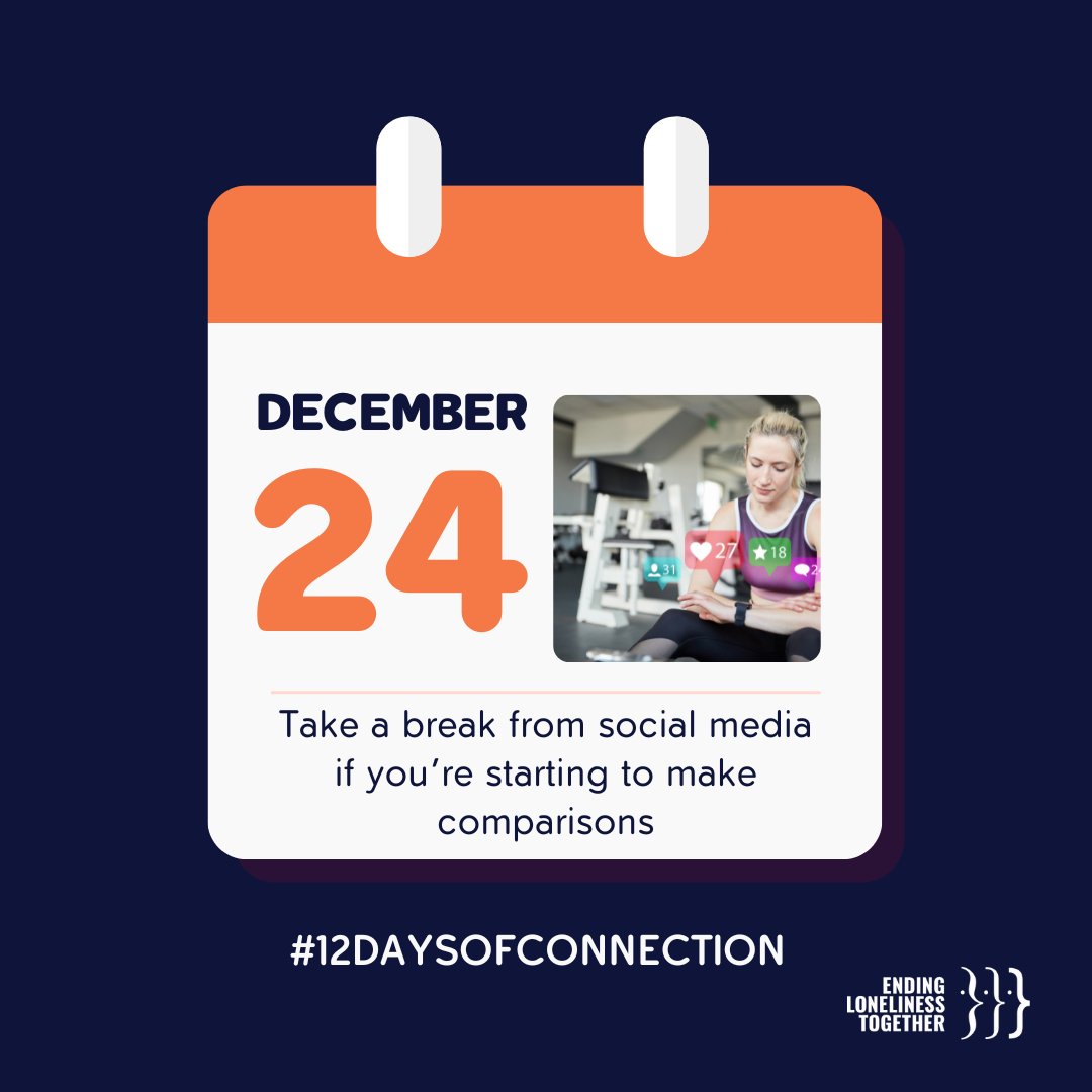 Is your feed flooded with photos of people connecting or socialising? If you notice yourself making comparisons and it’s impacting how you feel, it might be helpful to reduce your time on social media over the coming days.
#12DaysOfConnection