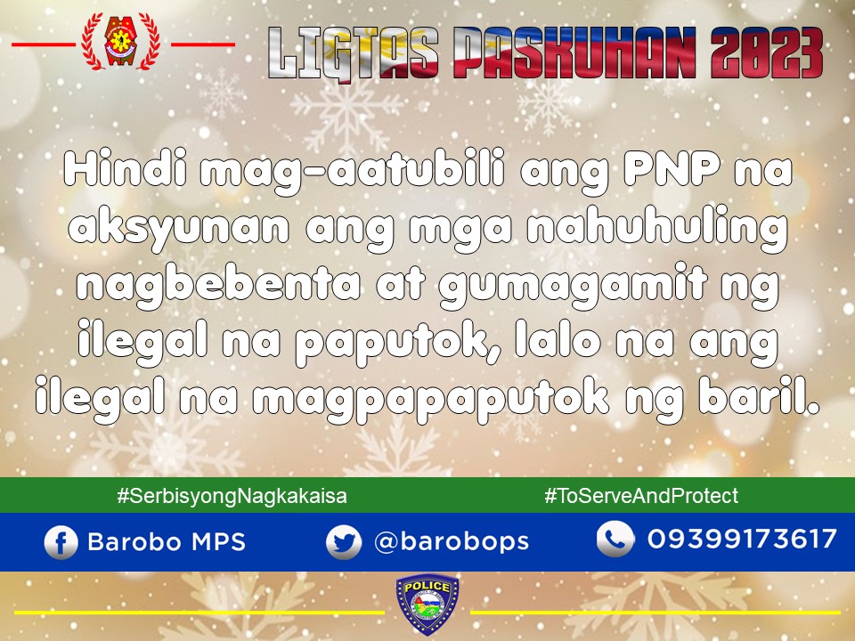 barobops's tweet photo. #SerbisyongNagkakaisa #WeServeandProtect #SafeCaraga https://t.co/Hj7DRoSPDR