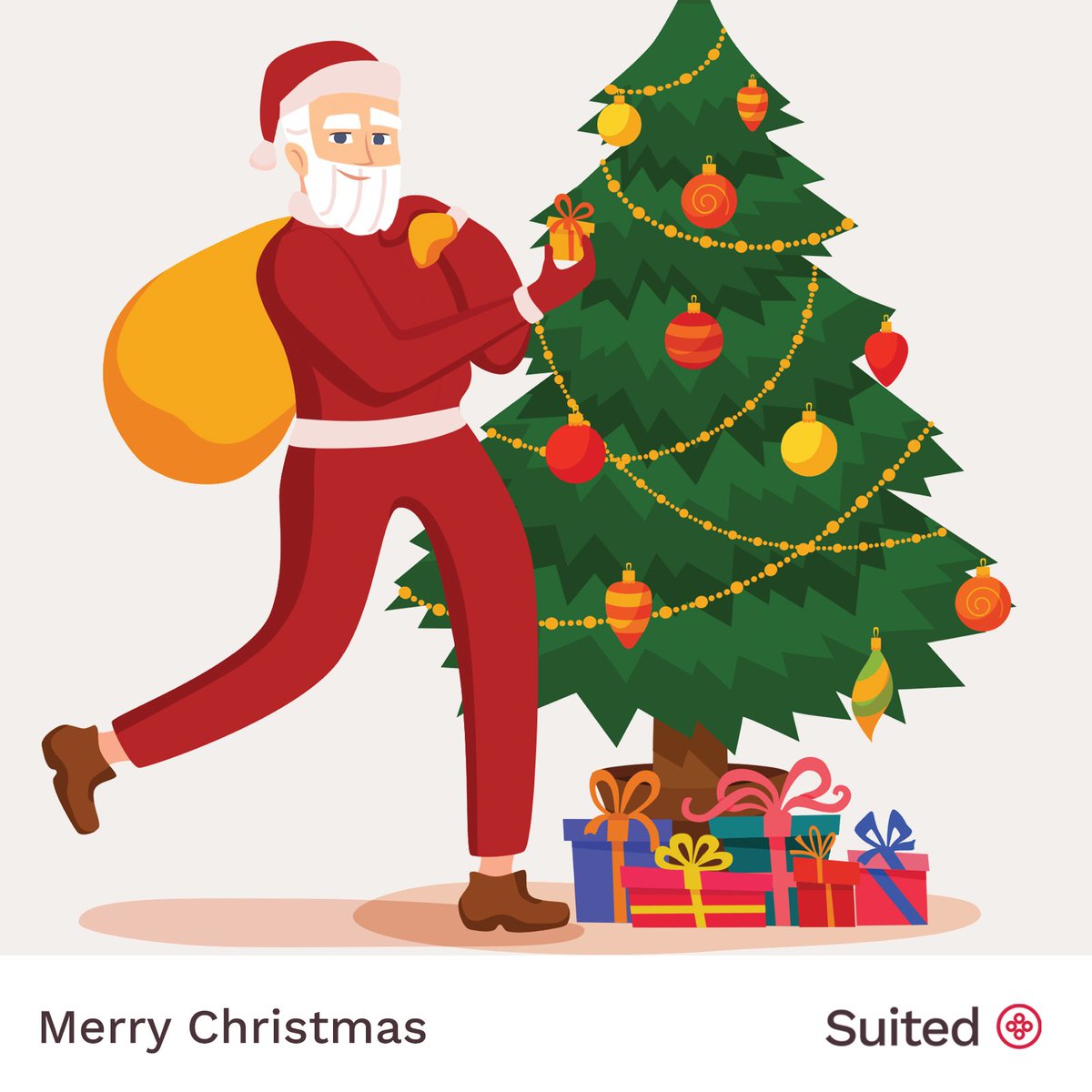 "Merry Christmas from Suited to all the amazing self-employed, freelancers, and contractors in the UK! 🎄 Here's to kicking back and enjoying the holidays stress-free with your loved ones. 🌟🎅 #MerryChristmas2023
