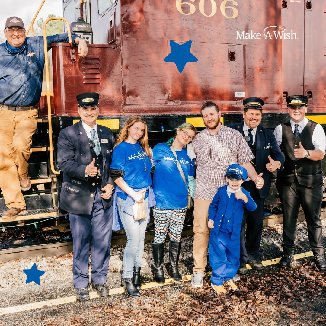 “All aboard!” Nathan shouted, his eyes glowing with joy as a big black train came to a stop in front of him. 🚂 After enduring intensive medical treatments for a heart transplant, Nathan wished to be a train conductor. 🌟 @MakeAWishMidS