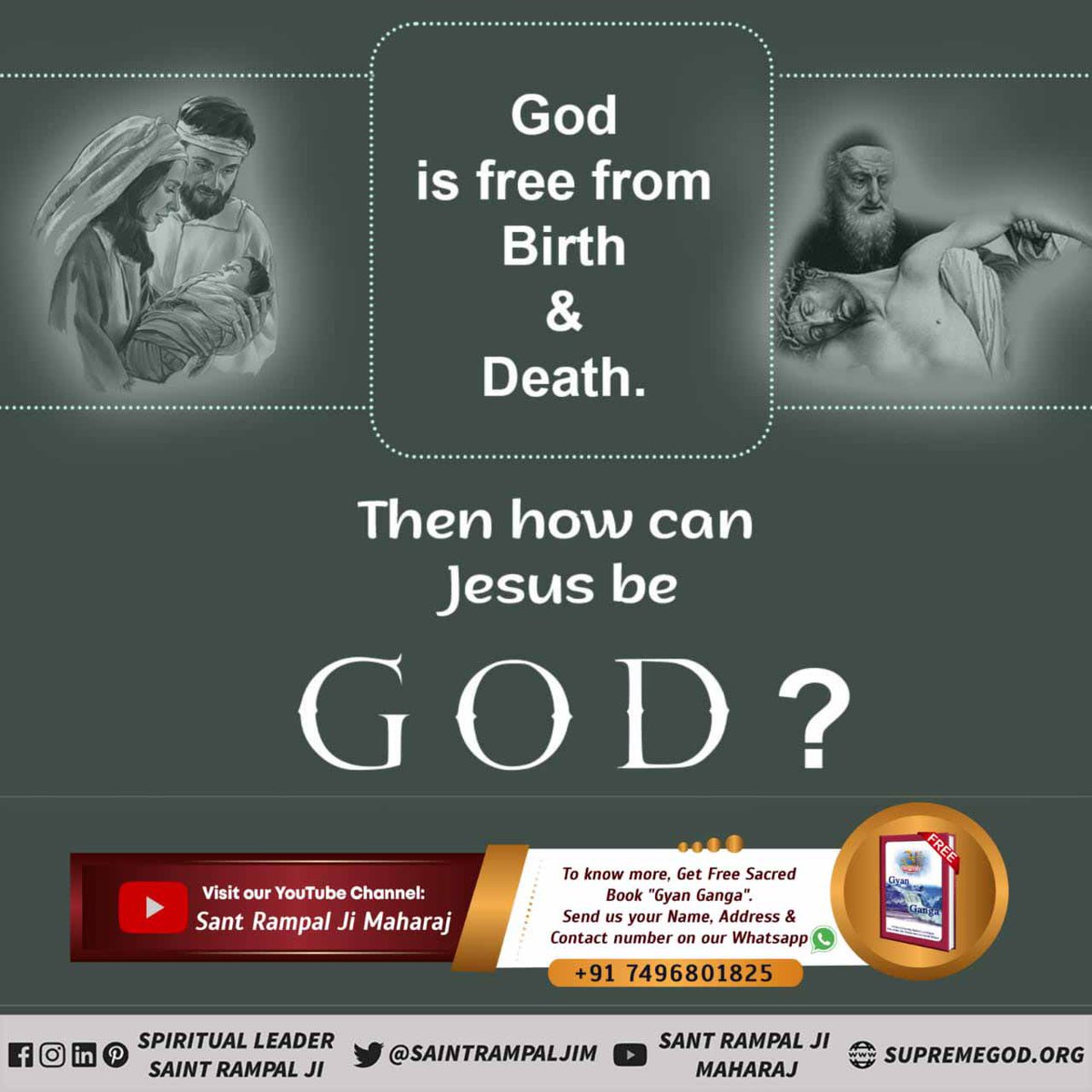 satkabir_'s tweet photo. #TrueStoryOfJesus
Jesus was sent by Kaal to connect soul with him but he was himself betrayed by Kaal. Supreme God is Kabir whose present messenger is Sant Rampal Ji Maharaj.
#KabirIsGod https://t.co/5HAunpoWiQ