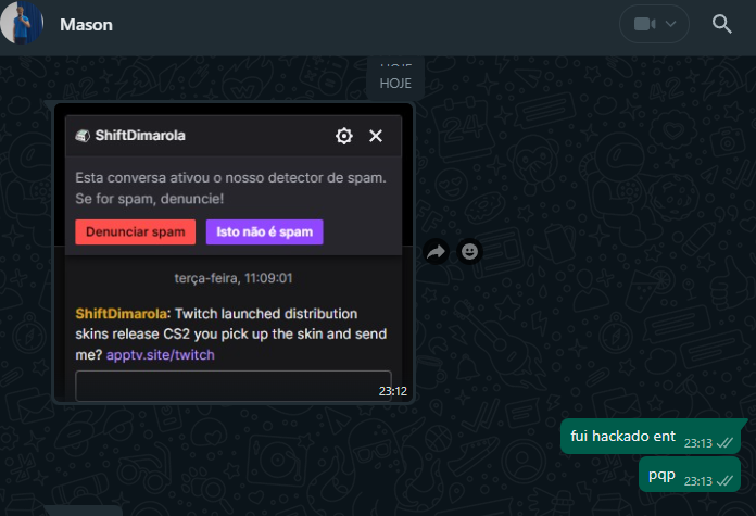 shiftdimarola's tweet photo. Rapaziadaaaaaaa conta recuperada, a twitch analisou os fatos e chegou a conclusão que minha conta foi hackeada, usaram bot para todos os meus seguidores meu mod recebeu essa notificação https://t.co/TvUVDla497