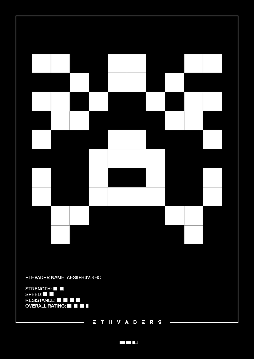 sonofablock's tweet photo. ΞTHVADΞRS 
A Retro Interactive Cyberpunk Poster inspired by the integration of Ethereum on @fx_hash_ 

#generative #retrogaming #genart #spaceinvaders #ethvaders #nftart https://t.co/8fqlfprrNL