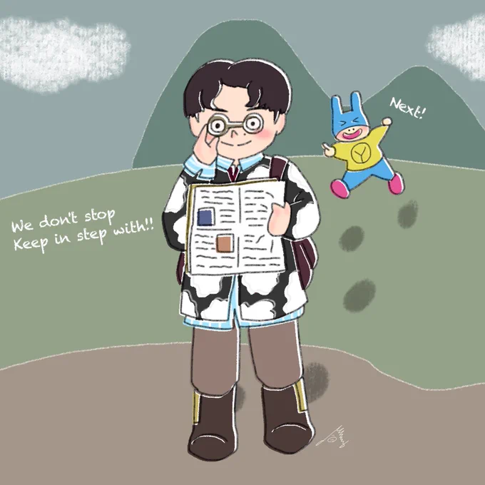 Beside YU 6号に向けて描いていた、#内田雄馬ツアー2023 の感想と共に贈ったイラスト。お会いできたのはこのツアーだけだけれど、とても貴重な時間を雄馬さんと皆さんと過ごせたこと、本当に幸せを噛み締めています。#内田雄馬#内田雄馬達のキプステ #ファンアート 