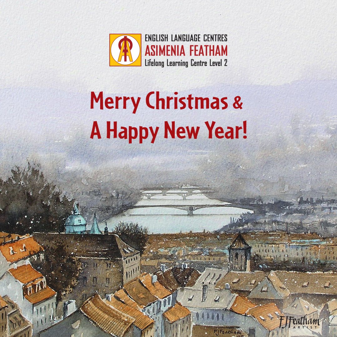 FeathamSchools's tweet photo. Happy Holidays from all of us at the Asimenia Featham Schools of English! 🎄
🖼 @FeathamArt
#Featham #Featham48 #MakingHistoryInELT #MakeADifference #elt #efl #esl #tefl #Rethymno #Astipopoulo #FeathamArt #watercolour #watercolourpainting #Prague #rooftops #rooftopview https://t.co/MkSasz8LaJ