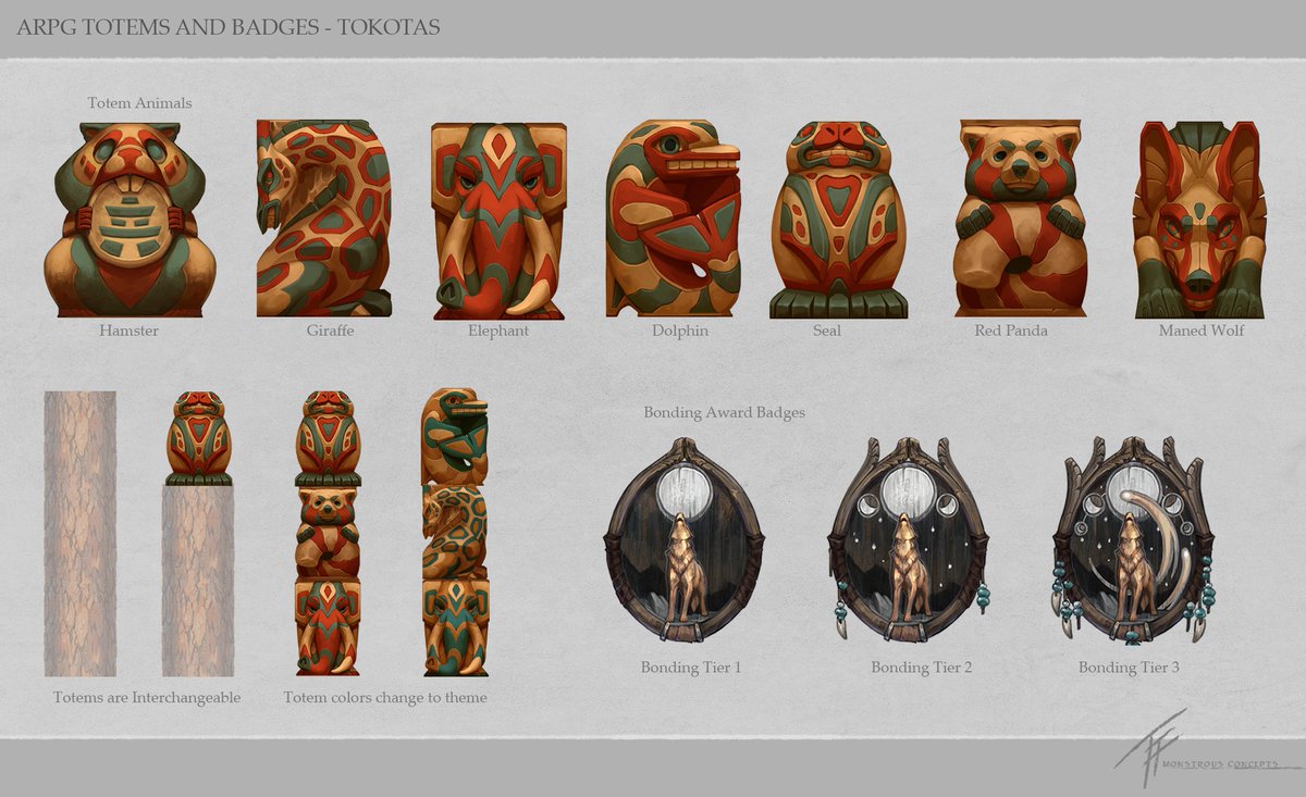 tinasaurusart's tweet photo. Items, Profile totems, and Companions for Tokotas LLC!   TBH next to monsters, these are my favorite things to work on. https://t.co/TLrbX7tvS2