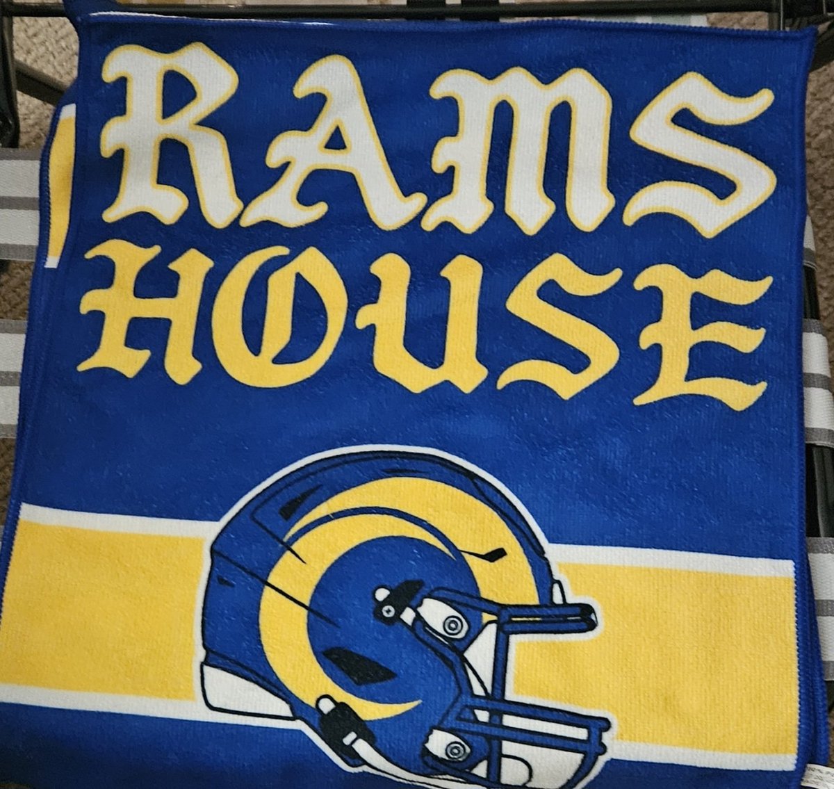 Brian81277's tweet photo. So I've been looking around, and I have a ton of Rally Towels from @RamsNFL games. I do not need them all and would love to stoke someone out for Christmas. Plead your case for some  #Rams swag and I will send a bunch of it to you. Must be following and please like and Retweet. https://t.co/2IcL3fdsOH