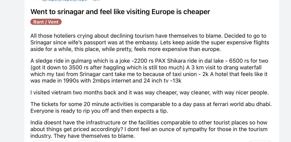 sab_maya_hai__'s tweet photo. Europe is cheaper than Srinagar! https://t.co/i4KnNO3wvz