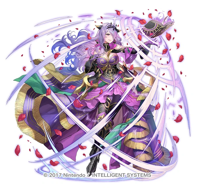 ファイアーエムブレム ヒーローズ  伝承英雄 「黒檀に薫る妖花 カミラ」 豪華な衣装のカミラさんを描かせていただきました! どうぞよろしくお願いします!  #FEHeroes #FEヒーローズ