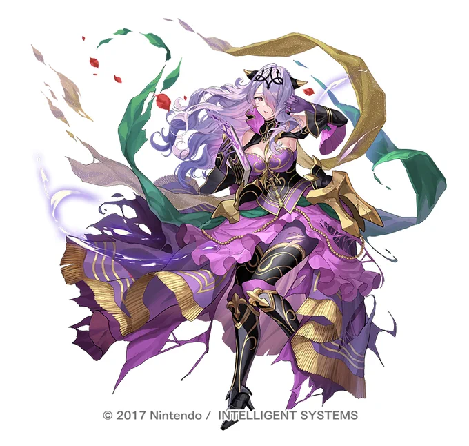 ファイアーエムブレム ヒーローズ  伝承英雄 「黒檀に薫る妖花 カミラ」 豪華な衣装のカミラさんを描かせていただきました! どうぞよろしくお願いします!  #FEHeroes #FEヒーローズ