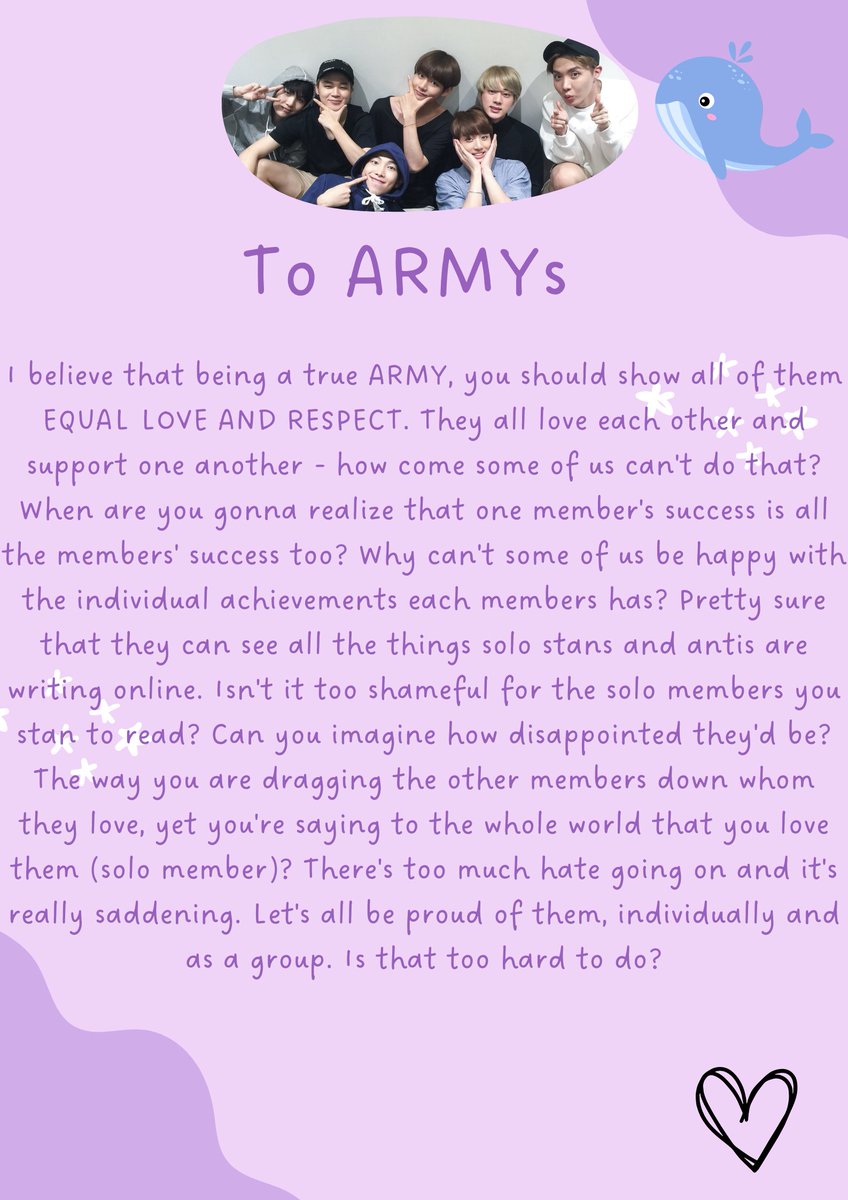 kookiechacha's tweet photo. Reposting this that I stumble upon last year (?). 

"Be the person that shows love, respect and compassion to others."

BTS IS SEVEN
RESPECT ALL THE MEMBERS https://t.co/NFTPwCueZT