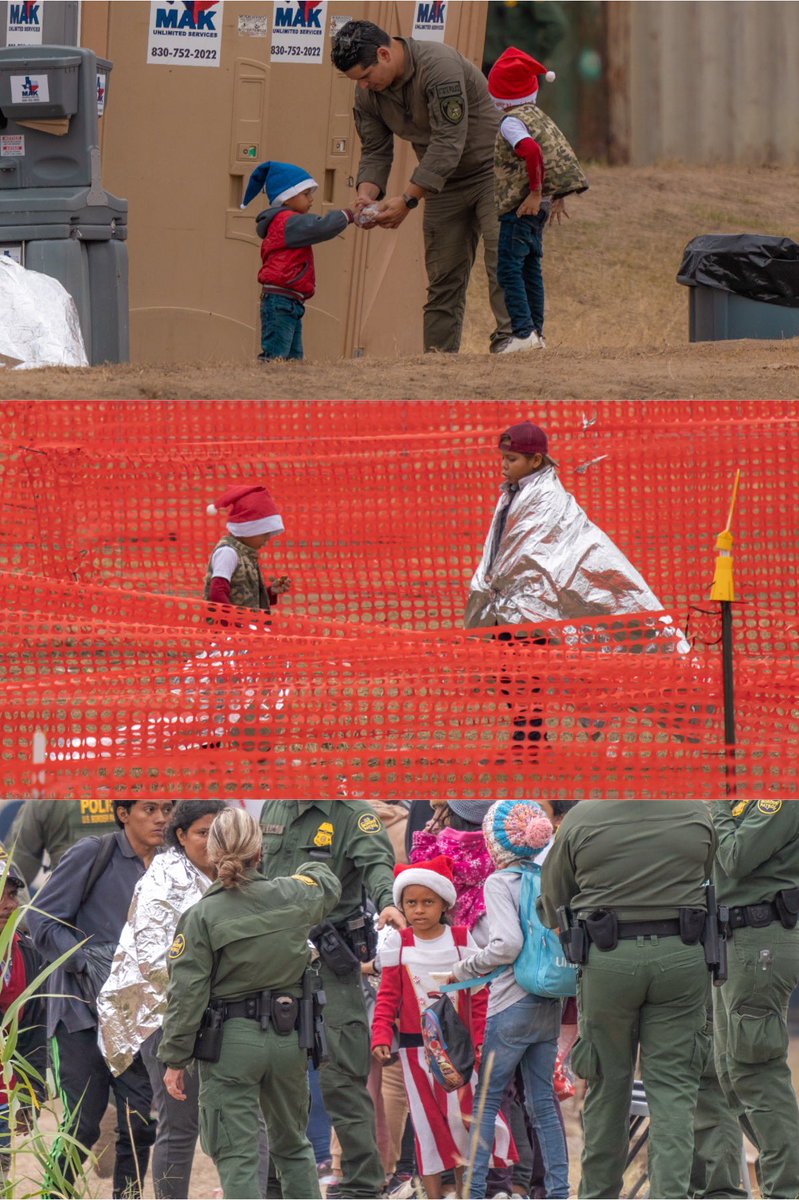 A few images of children who crossed the Rio Grande for a better life in America celebrating Christmas while in custody. Now is a great time to remind everyone that Jesus was an immigrant. Eagle Pass, TX