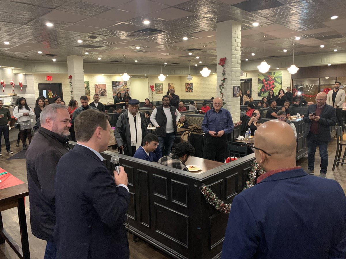 patrickbrownont's tweet photo. Williams Cafe Christmas Party with local Councillor @RodPower7_8 and my long time friend @CassianJoseph. 

Merry Christmas! https://t.co/J0ooZpWFg5