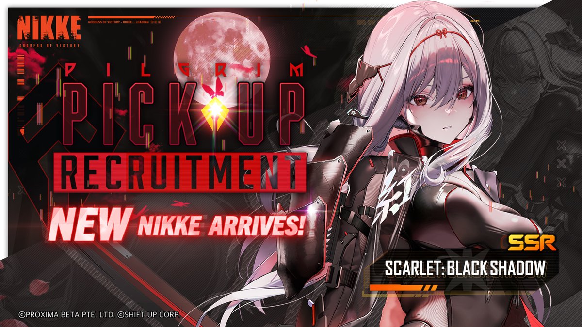 NIKKE_en's tweet photo. 【Pick Up Recruitment Notice】

A new Nikke 「Scarlet: Black Shadow」 is coming soon~

「Scarlet: Black Shadow」 Pick Up recruitment begins 2024/1/1!

Stay tuned!

#NIKKE
#ScarletBlackShadow https://t.co/bwTM6TLfPE