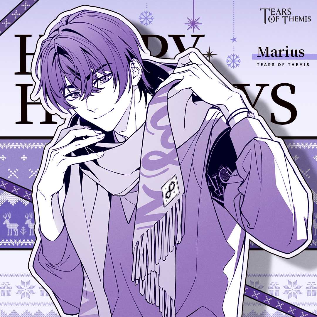 ✦ Happy Holidays ✦

Put on a scarf for him and celebrate the holidays together!

※ Advice from DAVIS
Check your Mailbox for S-Chip ×400 &amp; exclusive mail: Luke "A Careful Deduction," Artem "Prepare Together," Vyn "A Little Greedy," &amp; Marius "Wish List."

#TearsOfThemis