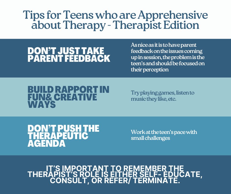 Hey colleagues! Let us know your tips and tricks for working with apprehensive teens! #MentalHealthAwareness #MentalHealthWellness #MentalSupport #PsychologicalWellbeing #TherapyIsCool #TherapyWorks #CounselingPsychology #ColoradoTherapist #MontanaTherapy #InfocusCounseling
