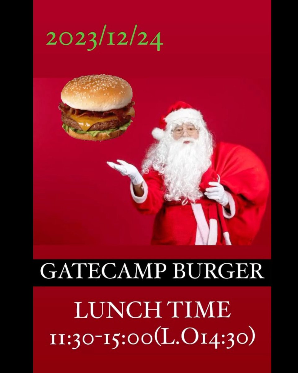 gatecampburger's tweet photo. チキンやケーキが食べたいでも、そこにバーガーを加えたらもっとハッピー！！店内暖かくしてお待ちしております！オニオンスープも好評です！3日間限定のチキンとポテトのセットも沢山注文頂いてます！
LUNCH TIME
11:30-15:00
DINNER TIME
18:00-23:00
#Xmas  #埼玉 #hamburger https://t.co/Wk99Q3MArS