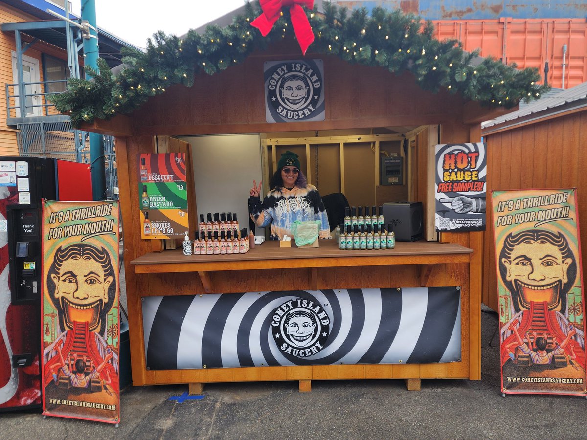 Come visit Nina tomorrow @lunaparknyc from 12pm to 8pm and enjoy free tastings!! We'll warm you up!!! #hotsauce #spicy #coneyisland #brooklyn #frostfest #Coneyislandsaucery #lunapark #freesamples #brooklynfoodie