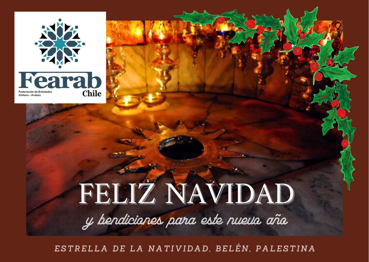 Un fraternal saludo en estas fiestas, en donde debemos unir nuestras oraciones para que la Paz llegue a Palestina, acompañada de justicia y esperanza.  
🙏🏻✌🏻🇵🇸🇸🇾🇱🇧🇨🇱