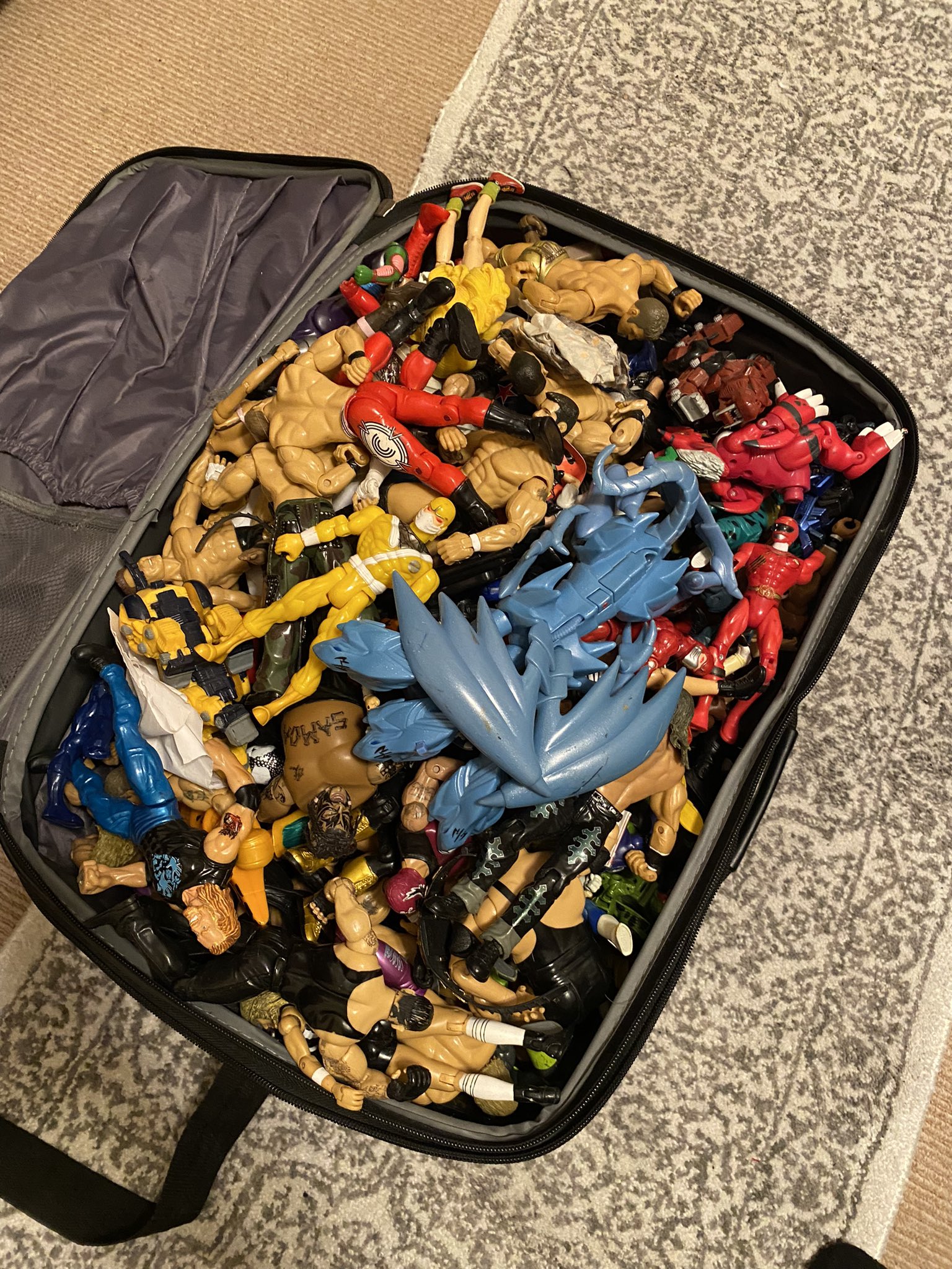 Victor Taylor Perry on X: Y'all, my parents actually didn't get rid of my  old WWE action figures / childhood toys. They put them in a suitcase and  stashed them away in