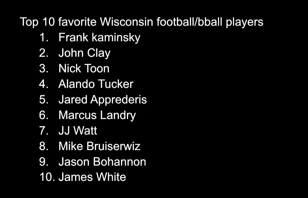 top10________'s tweet photo. Top 10 badger athletes (football &amp; Basketball) https://t.co/1QNQHnO2s4