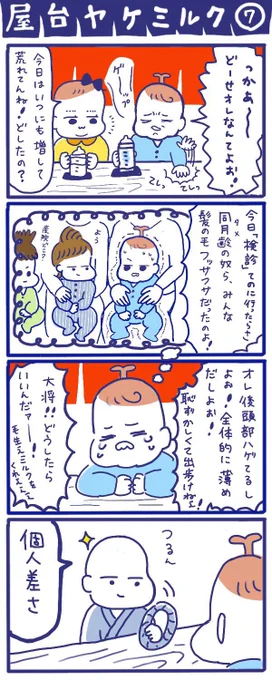 「屋台ヤケミルク」その7
(再掲)

後頭部ハゲを気にするのんちゃん😂

#屋台ヤケミルク #育児漫画 