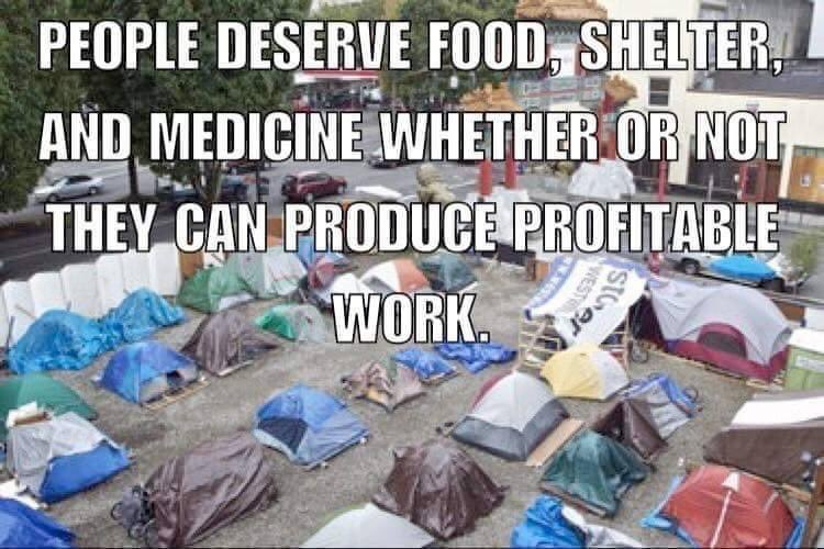 'People deserve food, shelter, and medicine whether or not they can produce profitable work.'

#FoodNotBombs #FoodIsAHumanRight #FoodIsARight #SolidarityNotCharity #HousingIsAHumanRight #HealthcareIsAHumanRight
