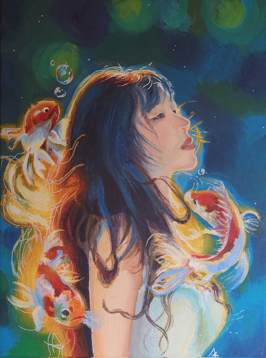 'Her Light' - Ara #art #acrylic #イラスト