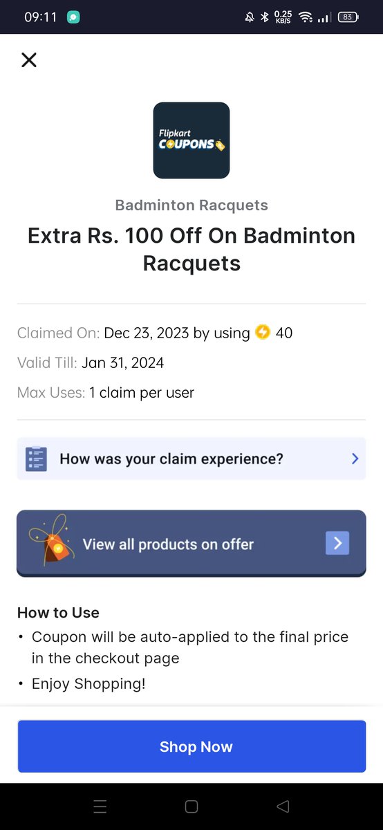 tutechie's tweet photo. Poor service from @Flipkart 
First they took 40 supercoin to provide coupon for Rs. 100 off but the offer is not getting applied on the eligible product.
Customer support does not bother to help!!!
It's horrible @flipk https://t.co/PdiivimhNS