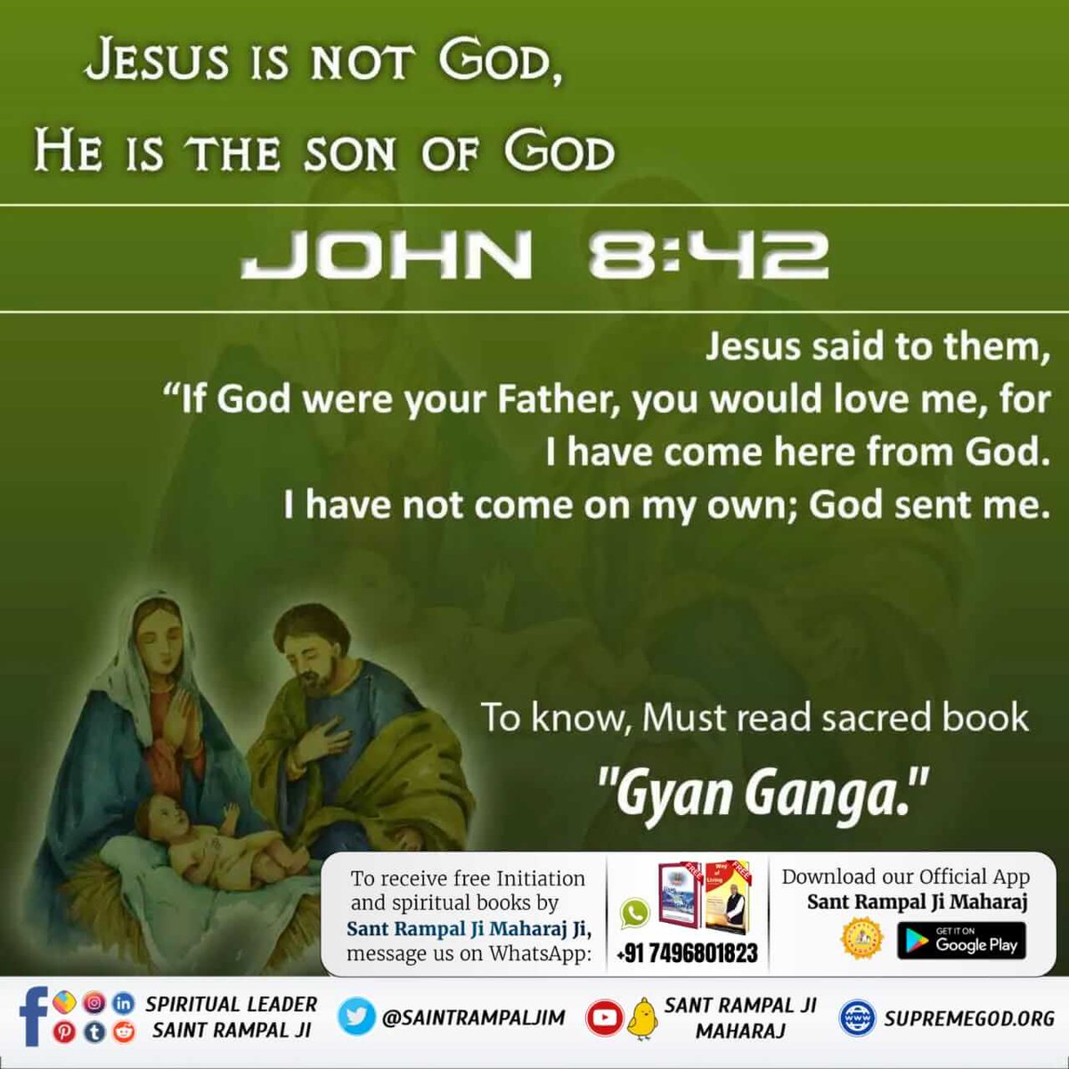 Ravisapna1978's tweet photo. #TrueStoryOfJesus

Spirits used to enter the body of Jesus and make predictions
New Testament Bible
When Jesus grew up, spirits used to enter his body and they used to make prophecies and do miracles.
#KabirIsGod https://t.co/bxuhPtZcGH
