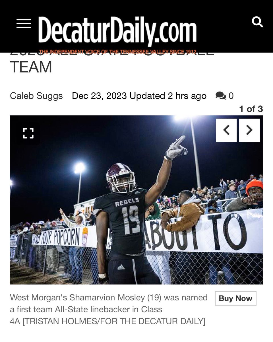 Shamarvion19's tweet photo. Highly Blessed to receive 1st Team ALL- State Honors ❤️ !!
#AGTG 🙏
@AL4afootball @RecruitWestMo @DrewNPhillips @CGraham88 @CoachDoerflinge @WestMorganHS @ProwlerRecruit https://t.co/20oUFNoLTN