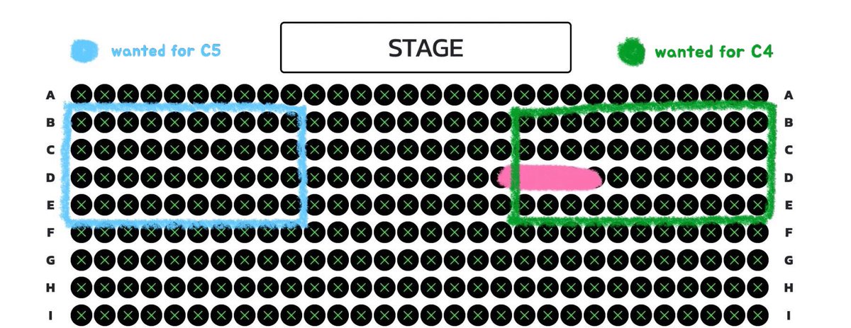 wtt — exchange seat

me: 🩷C2 vip / row D / 2x
you: 💚C4 vip 2x or 🩵C5 vip 1-10 
same row or B-E  trade at venue

자리 교환구합니다 
안쪽 비슷한자리/열 구해요
전진용👌🏻 현장티켓교환👌🏻

#SVTinBKK 
#SEVENTEENinBKK
#FOLLOW_to_BKK
#FOLLOW_to_Bangkok
