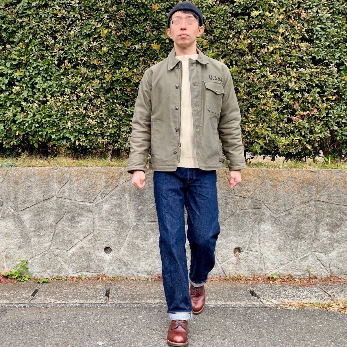 YossiyWear's tweet photo. #RedWing #レッドウィング
16年目のベックマン9011✨手入れしていくと小傷も味になるのがブーツの良い所🥰ジーンズは #JELADO 301XX👍
#AndersenAndersen のニット帽とニットに #リアルマッコイズ #A2DeckJacket 着て最強防寒👍初期型A2なのでジャングルクロス✨ #アメカジ 良いですよね☺️ https://t.co/czSAkHLtfp