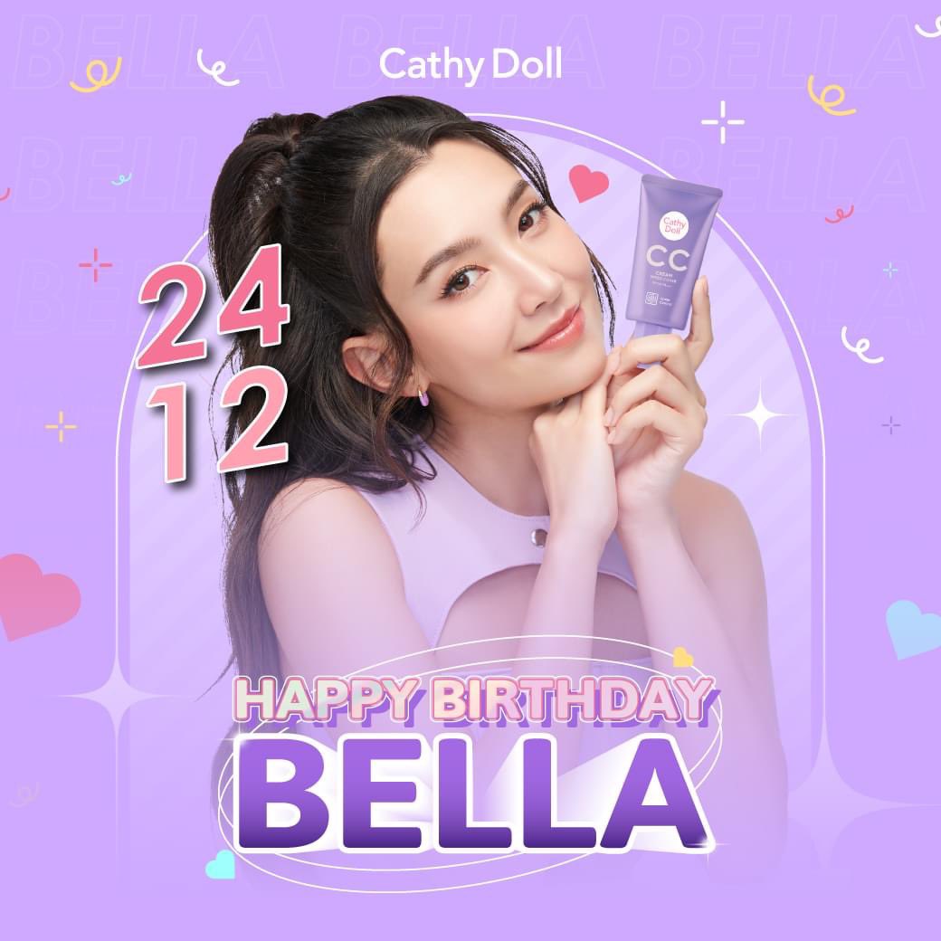 Cathydollclub's tweet photo. H A P P Y 🎂
B I R T H D A Y 🥳
2 4- 1 2 - 6 6
.
🎉 BELLA RANEE 🎉
.
พรีเซนเตอร์สุดน่ารักของ Cathy Doll ขอให้มีความสุขและมีรอยยิ้มที่สดใสในทุกๆวันนะคะ~
.
#CathyDoll #BellaRanee
#เบลล่าราณี #Happybelladay2023
#CCCream #ซีซีครีมเคที่ดอลล์ #เคที่ดอลล์ https://t.co/1bScAazoQ3