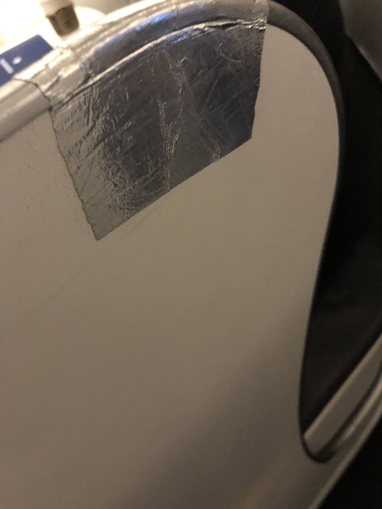 BrooklynAir's tweet photo. Currently flying NYC - Paris with @airfrance paid for business class just to get a non working screen and foil taped seats. 🤷‍♂️ @AirFranceKLM @AFnewsroom @AirFranceUS https://t.co/Jhhp25q6Mb