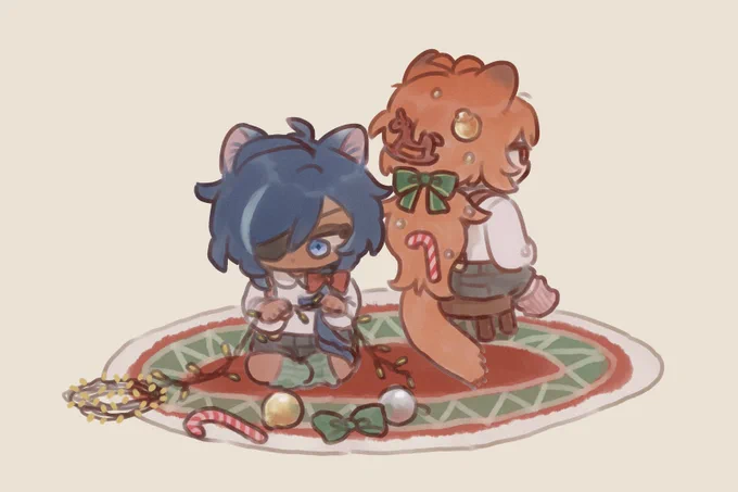 飾りつけ中
