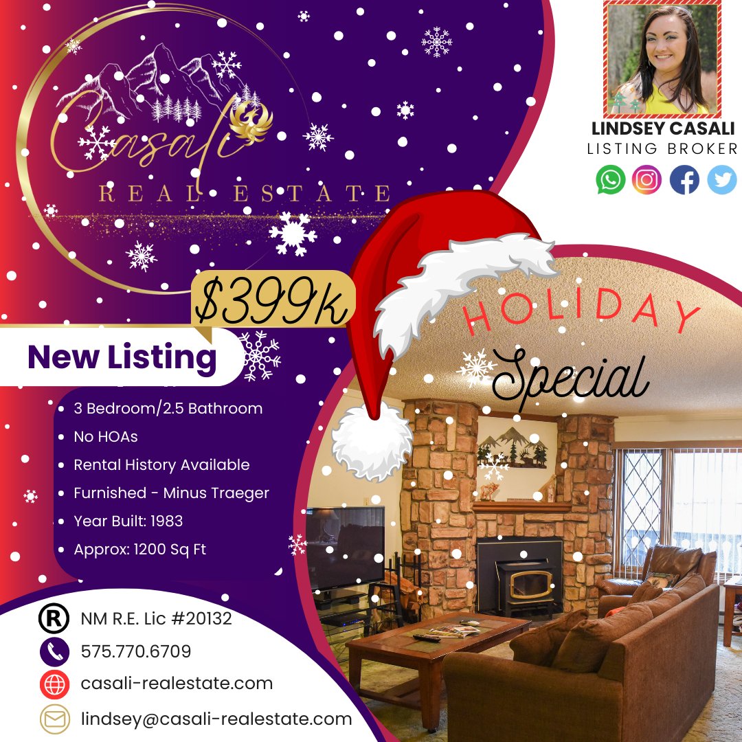 Just in time for the holidays! Reach out for more info on this great opportunity... 😍

#casalirealestate #vacationrental #summitview #realestatebrokerlife #propertymanagerlife #redrivernm #realestateinvesting