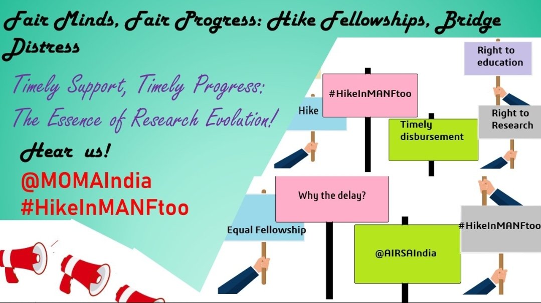 AIRSAIndia's tweet photo. #HikeInMANFtoo 
"Equal Minds, Equal Fellowship, Equal Opportunities: No Discrimination Among Research Scholars!"
@smritiirani @MOMAIndia @ANI @ugc_india @mamidala90 @FinMinIndia @IndianExpress @DrJitendraSingh @IndiaToday @IndiaToday @timesofindia @ravishndtv @TheLallantop https://t.co/LTCtZUeSjf