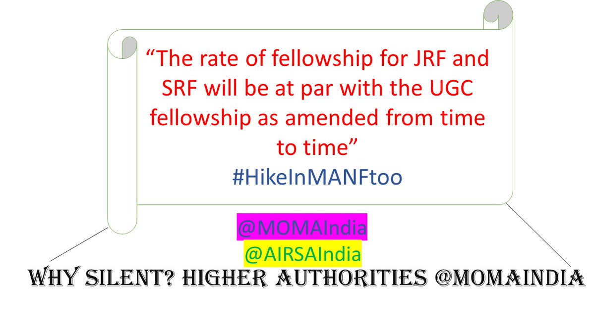 zamanaminuz1's tweet photo. #HikeInMANFtoo
"Equal Minds, Equal Fellowship, Equal Opportunities: No Discrimination Among Research Scholars!"
@smritiirani @MOMAIndia @ANI @ugc_india @mamidala90 @FinMinIndia @IndianExpress @DrJitendraSingh @IndiaToday @IndiaToday @timesofindia @ravishndtv @TheLallantop https://t.co/VIvzaDBAk1