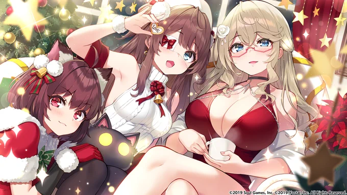 【お仕事絵】「雀魂」にてクリスマス記念イラストを描かせていただきました!よろしくお願いしますー!メリークリスマス!#雀魂 
