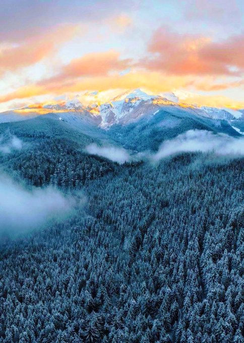 bidoeroutsiders's tweet photo. Mt. Hood peaking through the clouds on winter dawn  🇺🇸 https://t.co/iXbgP2YJAn