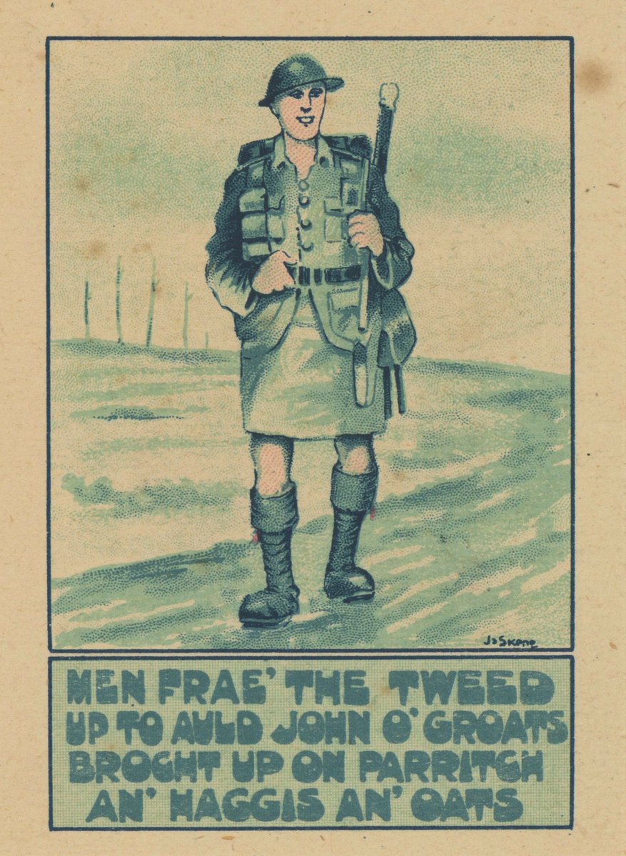 #Christmas 1918 wishes from the 51st #Highland Division, with a great little poem at the end about #Scotland 's love of oats in all forms! #FWW #WWI #Christmascard