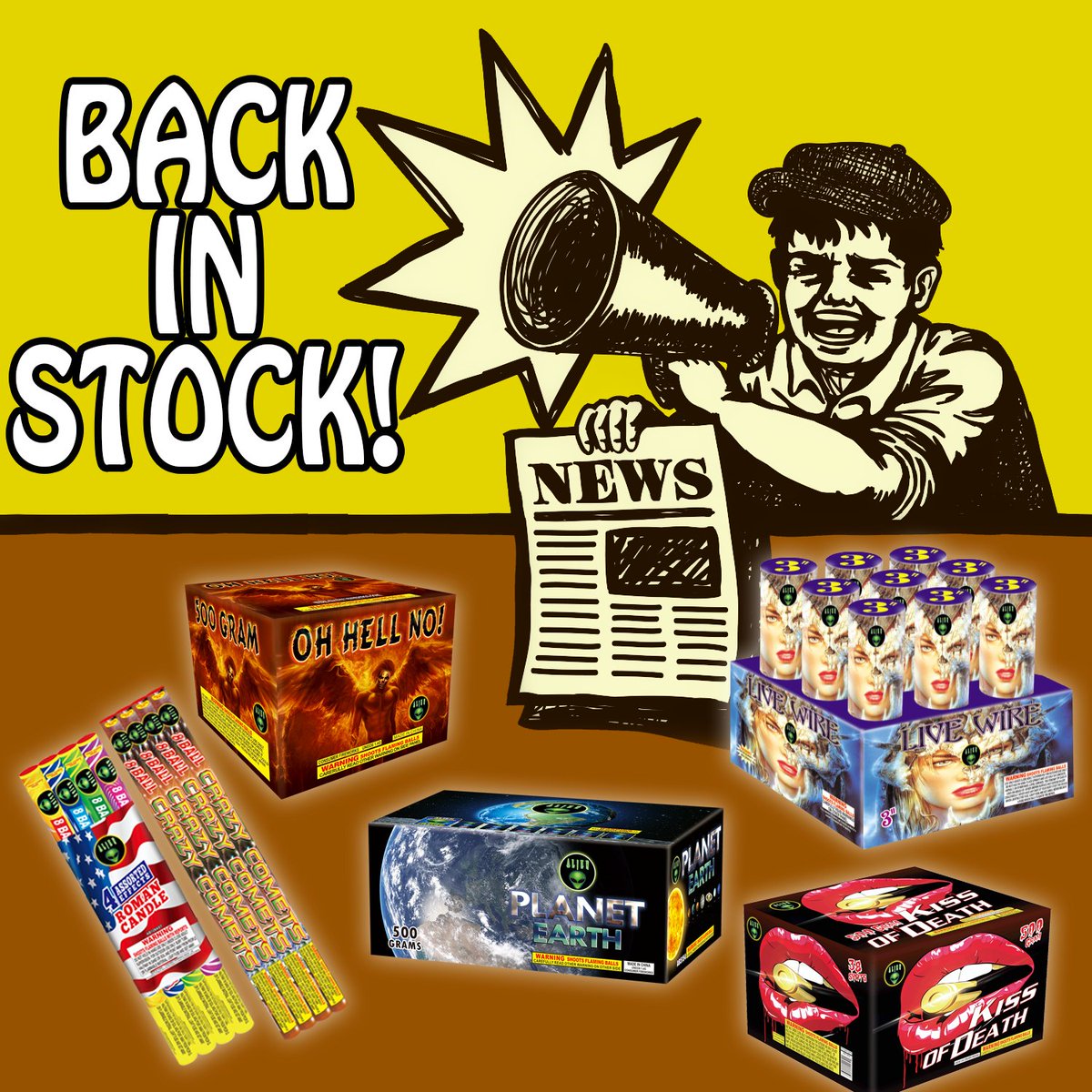 Area51Fireworks's tweet photo. Check out these great items available NOW! https://t.co/zsA6yvPB3P