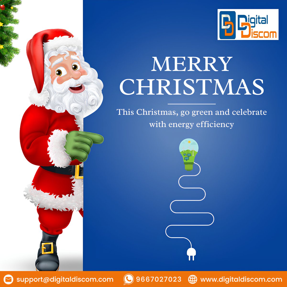 DigitalDiscom's tweet photo. Merry Christmas from Digital Discom! 🎄🌟

Digital Discom wishes you a joyous holiday season filled with love, laughter, and memorable moments.

Visit our website: https://t.co/PuFT5fh3Yo

#Christmas2023 #Christmas #GreenEnergy  #sustainableenergy #solarpower https://t.co/OWrD2aaSrY