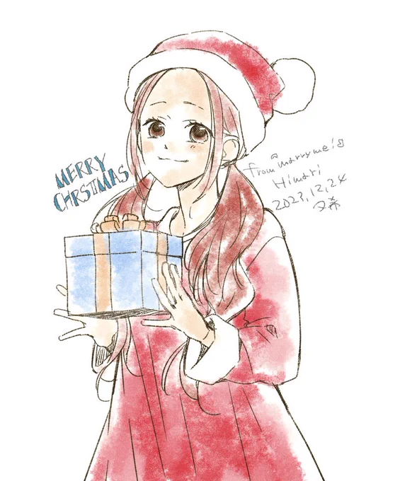 メリークリスマス!  何度も使い回される クリスマスマリーミー!ペーパー。🤪 今年はペーパーの中の陽茉梨を 書き下ろしてみました!  皆様良きクリスマスを! 来年は早々にお知らせあるから 宜しくお願いします!